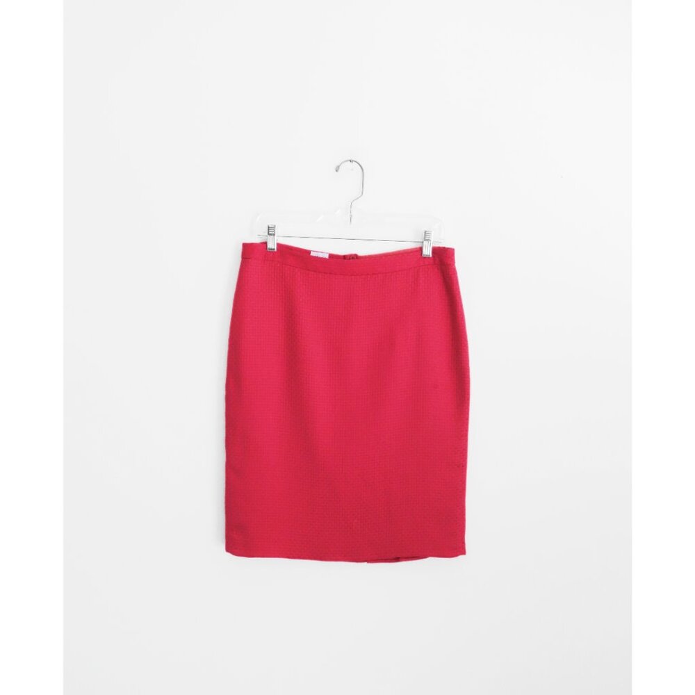 Armani Collezioni Bright Crimson Red Silk Wool Skirt sz IT 42 US 6